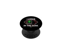 Programmer I Code In The Dark Retro Hacker Skull PopSockets PopGrip Adhesivo