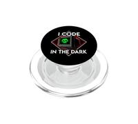 Programmer I Code In The Dark Retro Hacker Skull PopSockets PopGrip para MagSafe
