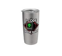 Programmer I Code In The Dark Retro Hacker Skull Vaso térmico de acero inoxidable de doble pared