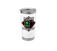 Programmer I Code In The Dark Retro Hacker Skull Vaso térmico de acero inoxidable de doble pared