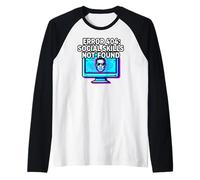 Programmer Introvert Error 404 Social Skills Not Found Camiseta Manga Raglan