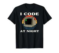 Programmer Retro Computer I Code At Night Camiseta