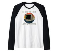 Programmer Retro Computer I Code At Night Camiseta Manga Raglan