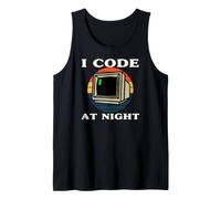 Programmer Retro Computer I Code At Night Camiseta sin Mangas
