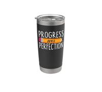 Progreso motivacional sobre la perfección Maestro de regreso a clases Vaso térmico de acero inoxidable de doble pared