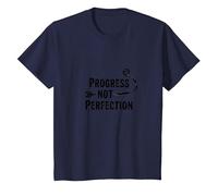 Progreso, no perfección, Motivacional, Crecimiento, mentalidad, Cita Camiseta, Niños, Azul Marino, 2 años