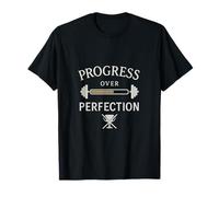 Progreso sobre la perfección Gimnasio Halterofilia Motivación Camiseta