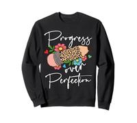 Progreso sobre la perfección Lápiz Leopardo Maestro Motivacional Sudadera
