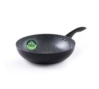 Progress BW12915EU7 Marmol Cerámica 28 cm Stir-Fry Pan - Sartén antiadherente Wok con revestimiento de cerámica de mármol metalizado, Placa de inducción adecuada, Ligera de aluminio prensado