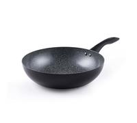Progress BW12915EU7 Marmol Cerámica 28 cm Stir-Fry Pan - Sartén antiadherente Wok con revestimiento de cerámica de mármol metalizado, Placa de inducción adecuada, Ligera de aluminio prensado