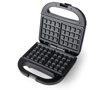 Progress doble Gofrera - eléctrica, placas de cocción antiadherentes, gofrera belga/americana, control automático de temperatura, asa de transporte, indicadores de encendido/preparado, 750 W