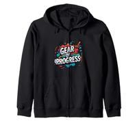 Progress Mindset Innovation Gear Motivación Gráfico Sudadera con Capucha