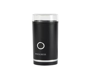 Progress Molinillo de café y especias - Molino de granos de café, operación con un solo toque, cuchilla de acero inoxidable, tapa transparente, capacidad de 70 g, nueces y semillas, 180 W
