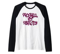 Progress Not Perfection Graffiti Motivational Art Camiseta Manga Raglan