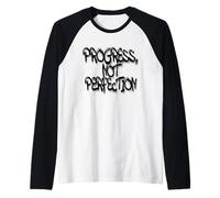 Progress Not Perfection Graffiti Motivational Art Camiseta Manga Raglan