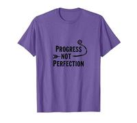 Progress Not Perfection Motivational Growth Mindset Cita Camiseta, Hombre, Morado Jaspeado, XL