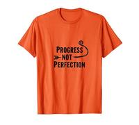 Progress Not Perfection Motivational Growth Mindset Cita Camiseta, Hombre, Naranja, 3XL