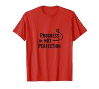 Progress Not Perfection Motivational Growth Mindset Cita Camiseta, Hombre, Rojo, 3XL