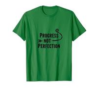 Progress Not Perfection Motivational Growth Mindset Cita Camiseta, Hombre, Verde Kelly, XL
