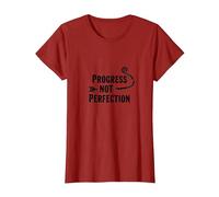 Progress Not Perfection Motivational Growth Mindset Cita Camiseta, Mujer, Arándano, M
