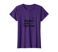 Progress Not Perfection Motivational Growth Mindset Cita Camiseta, Mujer, Morado, XXL