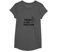 Progress Not Perfection Motivational Growth Mindset Cita Camiseta, Niñas, Asfalto, L