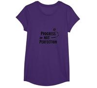 Progress Not Perfection Motivational Growth Mindset Cita Camiseta, Niñas, Morado, Mediano