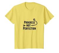 Progress Not Perfection Motivational Growth Mindset Cita Camiseta, Niños, Limón, 2 años