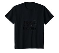 Progress Not Perfection Motivational Growth Mindset Cita Camiseta, Niños, Negro, 2 años
