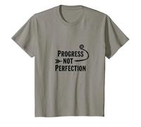 Progress Not Perfection Motivational Growth Mindset Cita Camiseta, Niños, Pizarra, 8 años