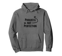 Progress Not Perfection Motivational Growth Mindset Cita Sudadera con Capucha, Unisex para Adultos, Asfalto, L