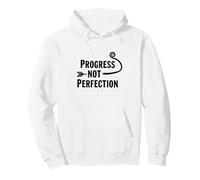 Progress Not Perfection Motivational Growth Mindset Cita Sudadera con Capucha, Unisex para Adultos, Blanco, S