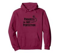 Progress Not Perfection Motivational Growth Mindset Cita Sudadera con Capucha, Unisex para Adultos, Granate, L