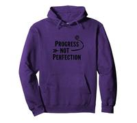 Progress Not Perfection Motivational Growth Mindset Cita Sudadera con Capucha, Unisex para Adultos, Morado, S