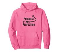 Progress Not Perfection Motivational Growth Mindset Cita Sudadera con Capucha, Unisex para Adultos, Rosa Brillante, S
