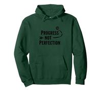 Progress Not Perfection Motivational Growth Mindset Cita Sudadera con Capucha, Unisex para Adultos, Verde Bosque, XL