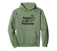 Progress Not Perfection Motivational Growth Mindset Cita Sudadera con Capucha, Unisex para Adultos, Verde Salvia, XXL