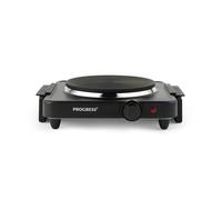 Progress Placa Caliente Individual - Placa de Cocción de 1500W con 5 Niveles de Calor, Placa de 18,5 cm, Diseño Compacto y Fácil de Limpiar, Patas Antideslizantes, Ideal para Cocinas Pequeñas, Negro