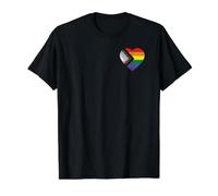 Progress Pride Flag Vintage Rainbow Heart Love LGBT Pocket Camiseta gráfica económica, Hombre, Negro, XL