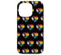 Progress Pride Flag Vintage Rainbow Heart Love LGBT Pocket Carcasa para iPhone 13 Pro