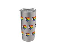Progress Pride Flag Vintage Rainbow Heart Love LGBT Pocket Vaso térmico de acero inoxidable de doble pared