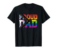 Progress Rainbow Proud Dad Fathers Day LGBTQ Trans Pride Camiseta