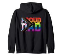 Progress Rainbow Proud Dad Fathers Day LGBTQ Trans Pride Sudadera con Capucha