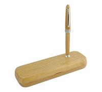Progressio Set elegante bolígrafo de madera con funda, 17 x 5,6 x 2,4 cm, diseño natural con detalles cromados
