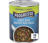 Progresso Vegetable Classics, sopa enlatada de lentejas con verduras asadas, sin gluten, 19 onzas.