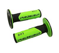Progrip Revestimiento de empuñadura Off Road 801 de Doble Densidad, Base Negro-Verde, 115 mm (par) (Cross-MX)