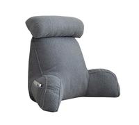 PROHEL Teddy - Respaldo de lectura esponjoso y cálido mejorado con almohada para el cuello para leer y ver la televisión, brazos suaves, cojín de soporte lumbar y para muñeca, almohada de descanso