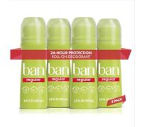 Prohibición Desodorante Roll-On Antitranspirante y regular 3,5 oz (Pack de 6)