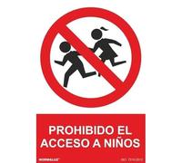 Prohibido el acceso a niños, cartel de seguridad con tintas UV SEKURECO