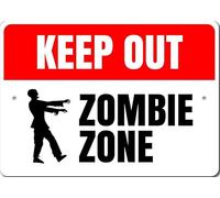 Prohibido el paso a los zom artel de Halloween, zona de paso de zom artel metálico de Halloween